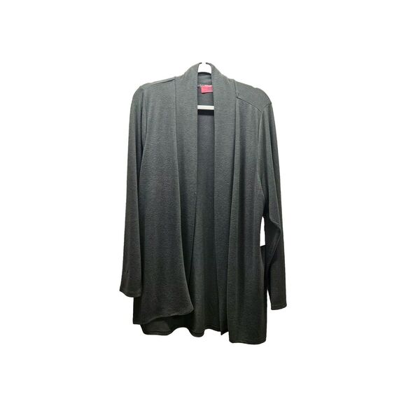 SIMPLY SCARLETT Womens Green Open Front Lightweight Longsleeve Cardigan Sweater - Picture 1 of 7